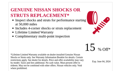 Genuine Nissan Shocks Or Struts Replacement